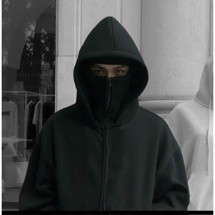 Men's Full Sleeves Zipper Hoodie with Mask